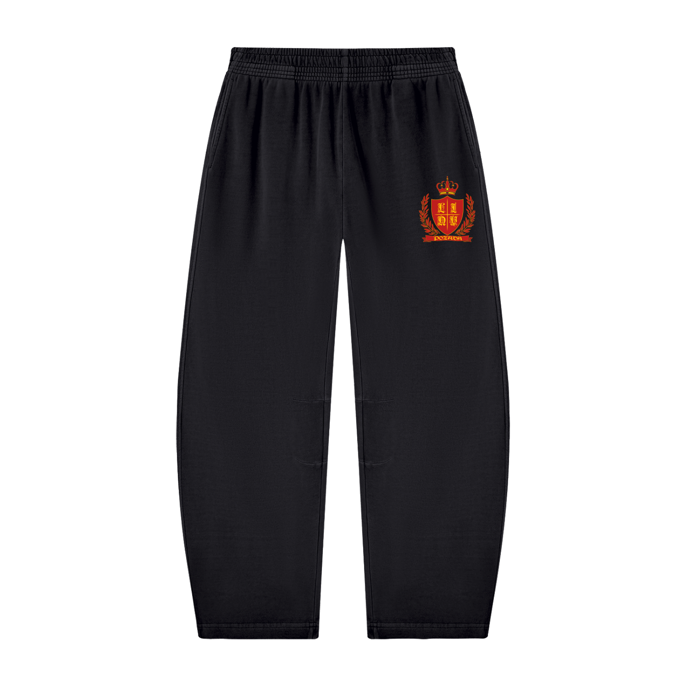 LINY Crest Washed Barrel Leg Sweatpants