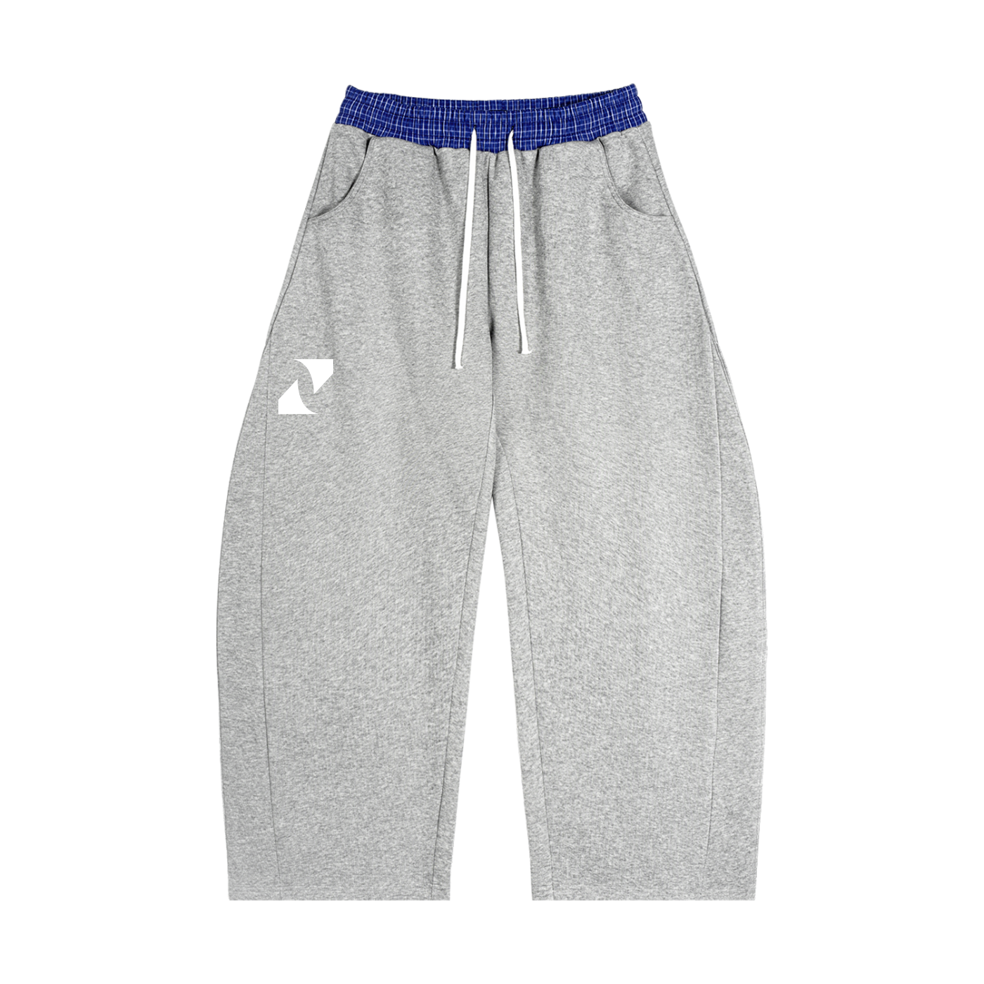 Logo Plaid Waistband Barrel Sweatpants