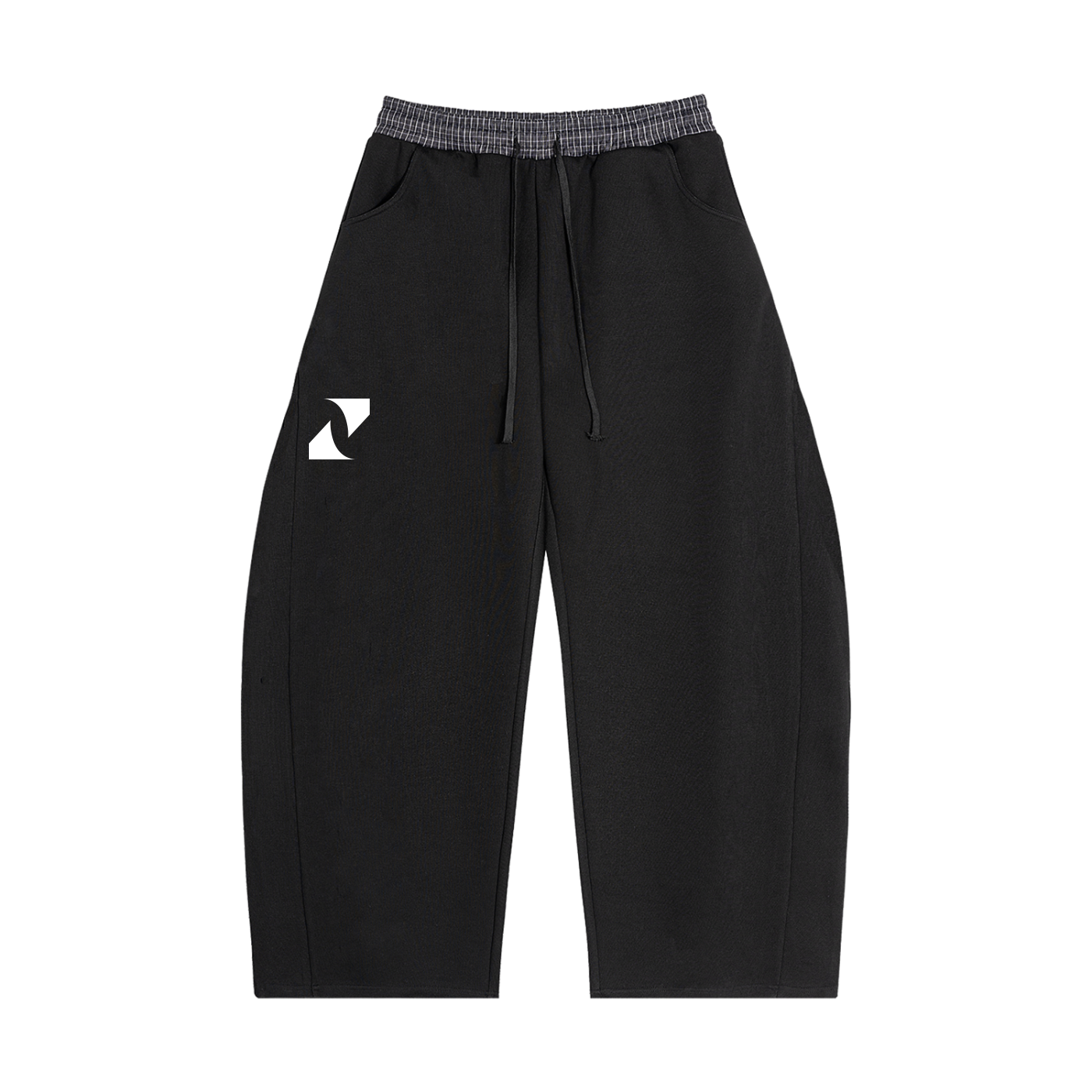 Logo Plaid Waistband Barrel Sweatpants