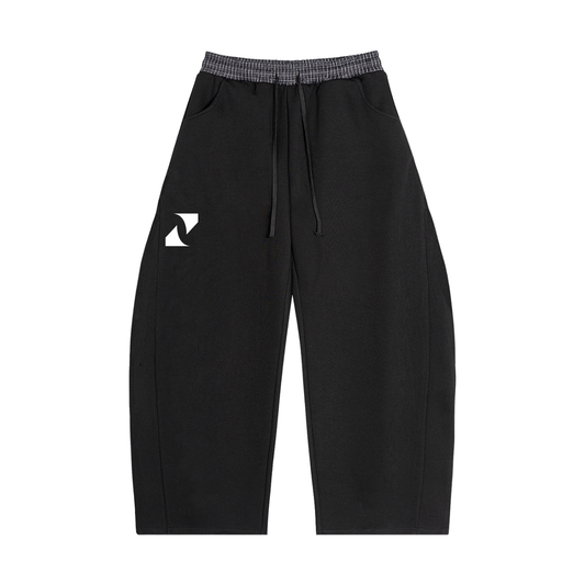Logo Plaid Waistband Barrel Sweatpants