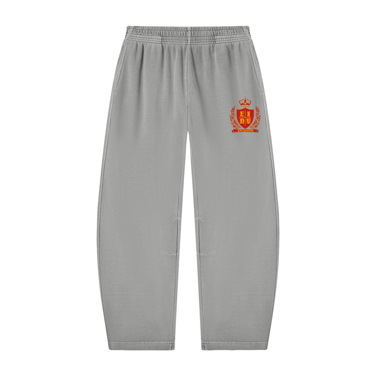 LINY Crest Washed Barrel Leg Sweatpants